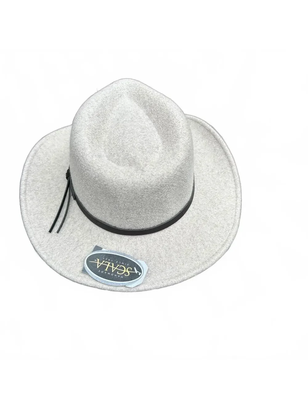 Scala Hats Jolene Provato Knit Safari Fedora Hat - Heathered Taupe NWT